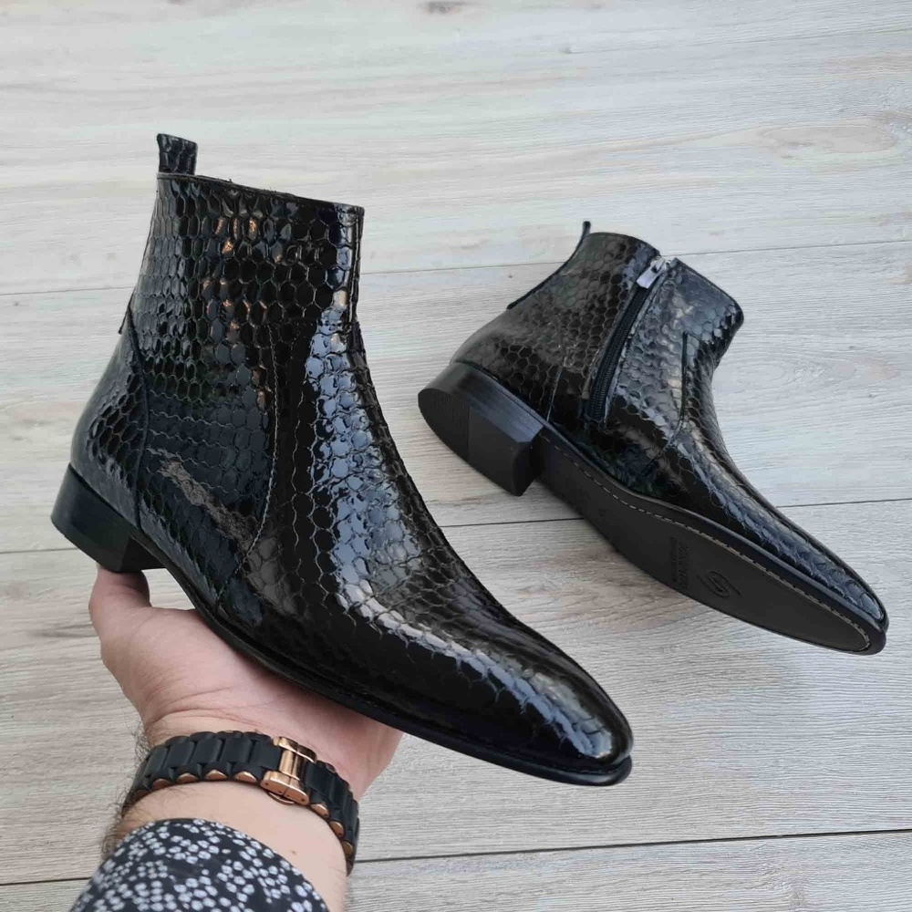 Black Leather Chelsea Boots